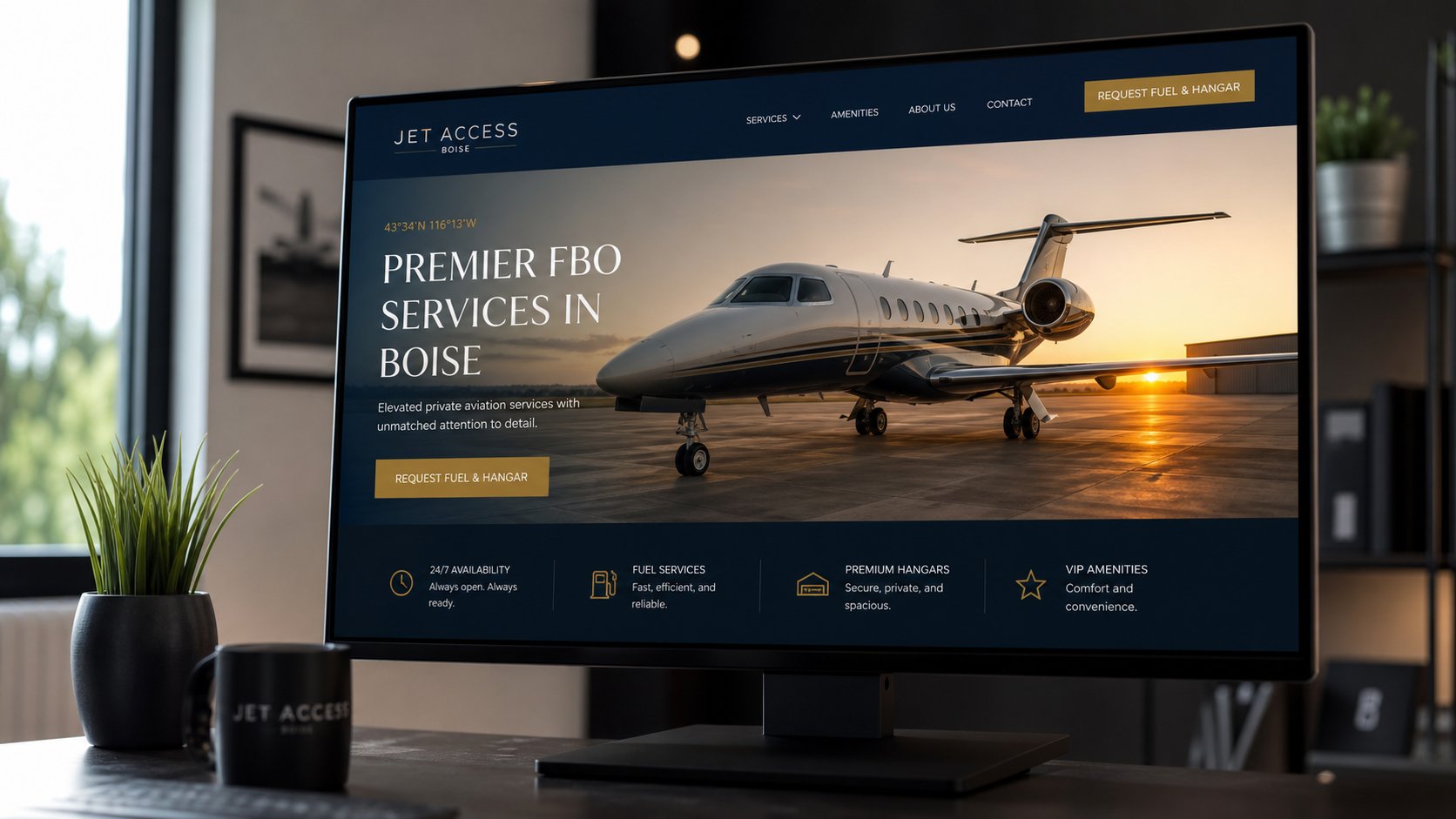 Custom website design for a Fixed Base Operator (FBO)
