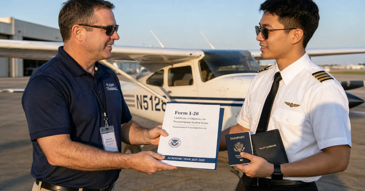how to get an I-20 for flight school